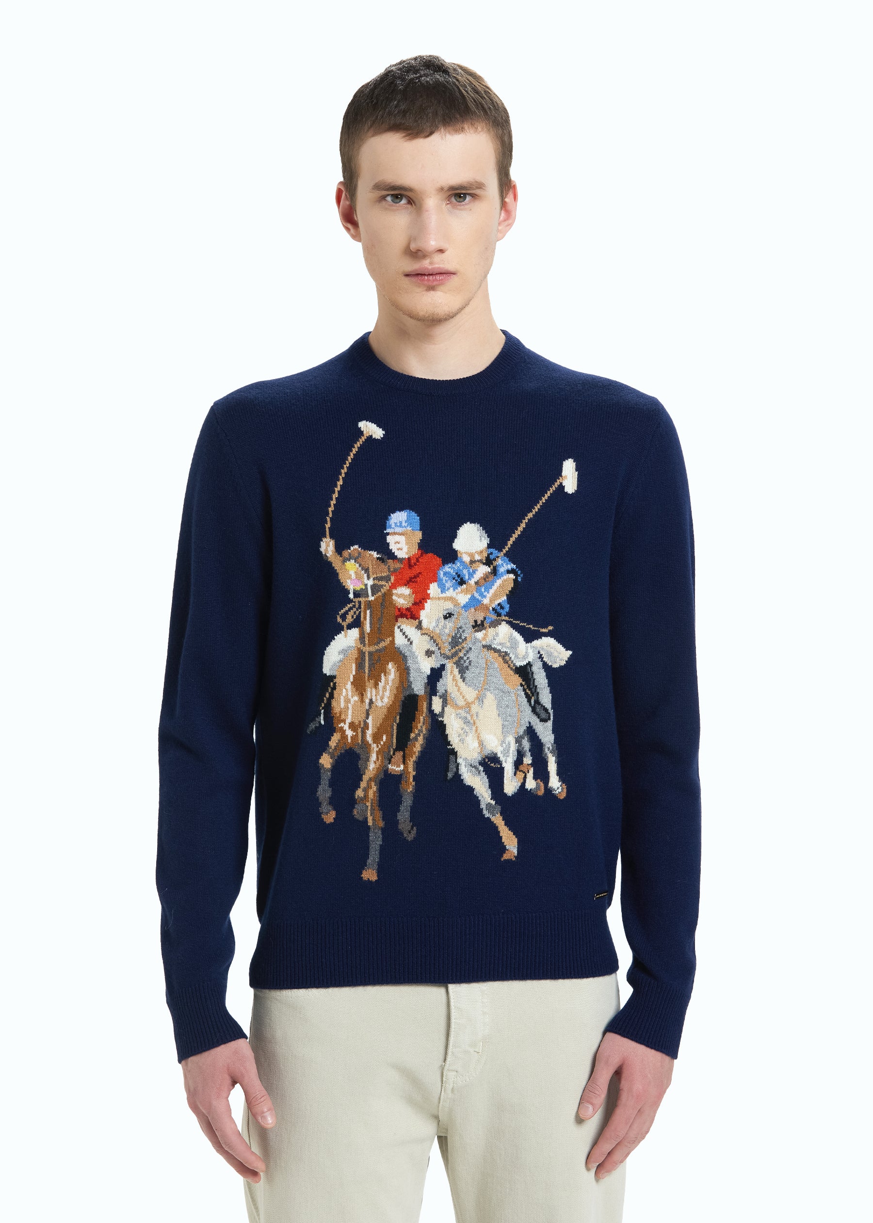 Cavallino Men's Polo Intarsia Jumper