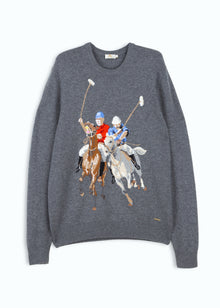 Cavallino Men's Polo Intarsia Jumper