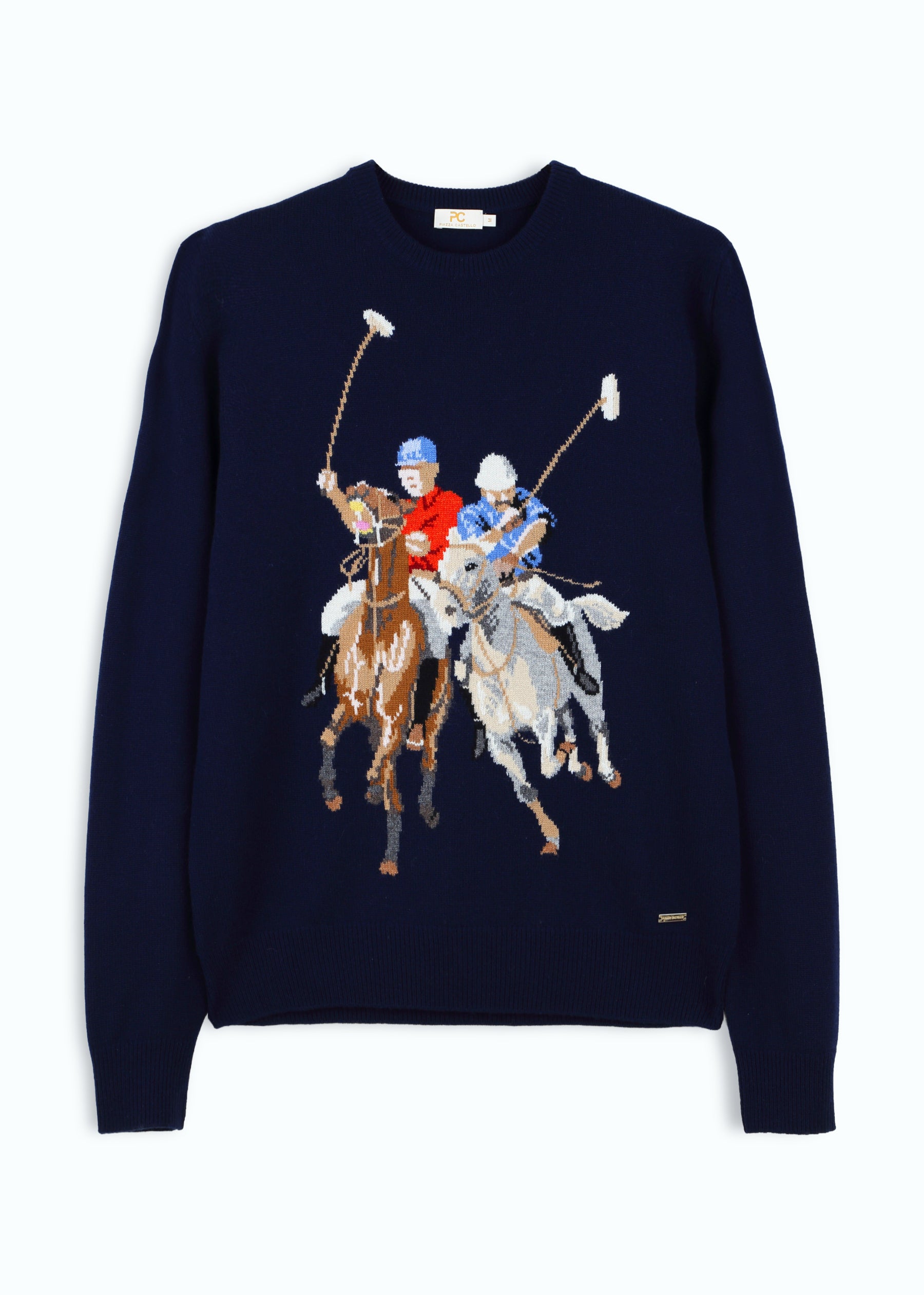 Cavallino Men's Polo Intarsia Jumper