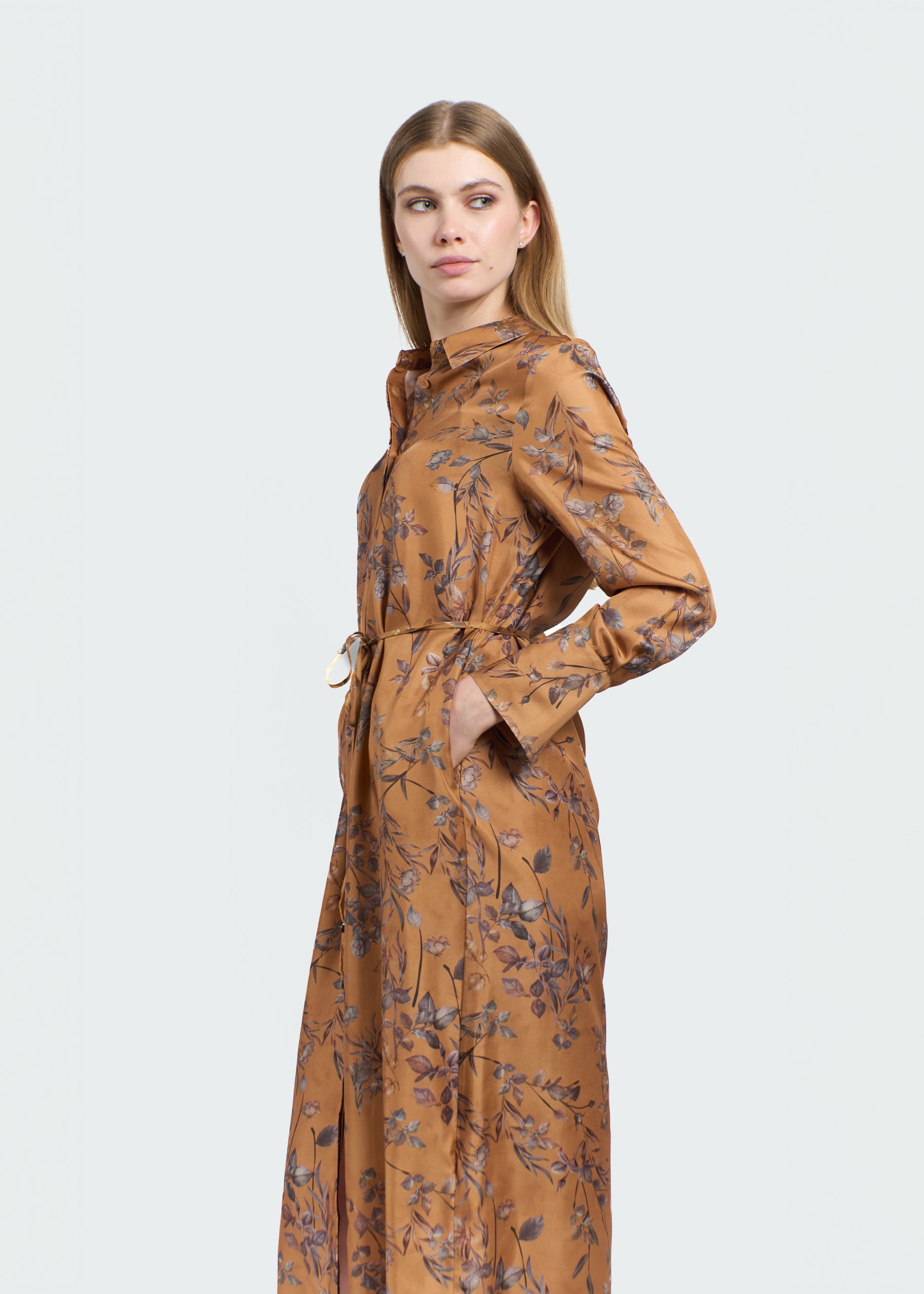 Riflessi Fioriti Silk Dress