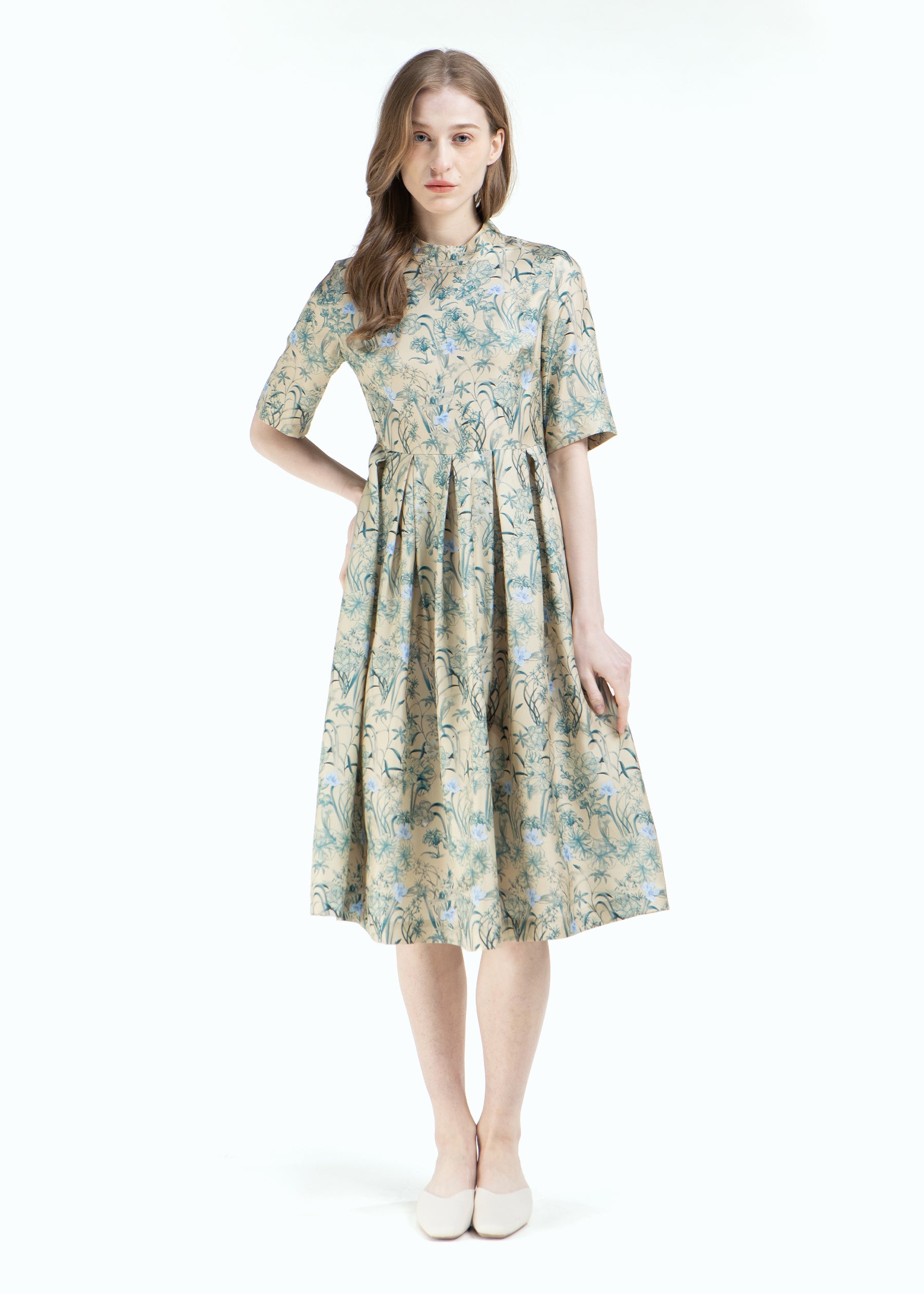 Orchidea Dress with Short Sleeves