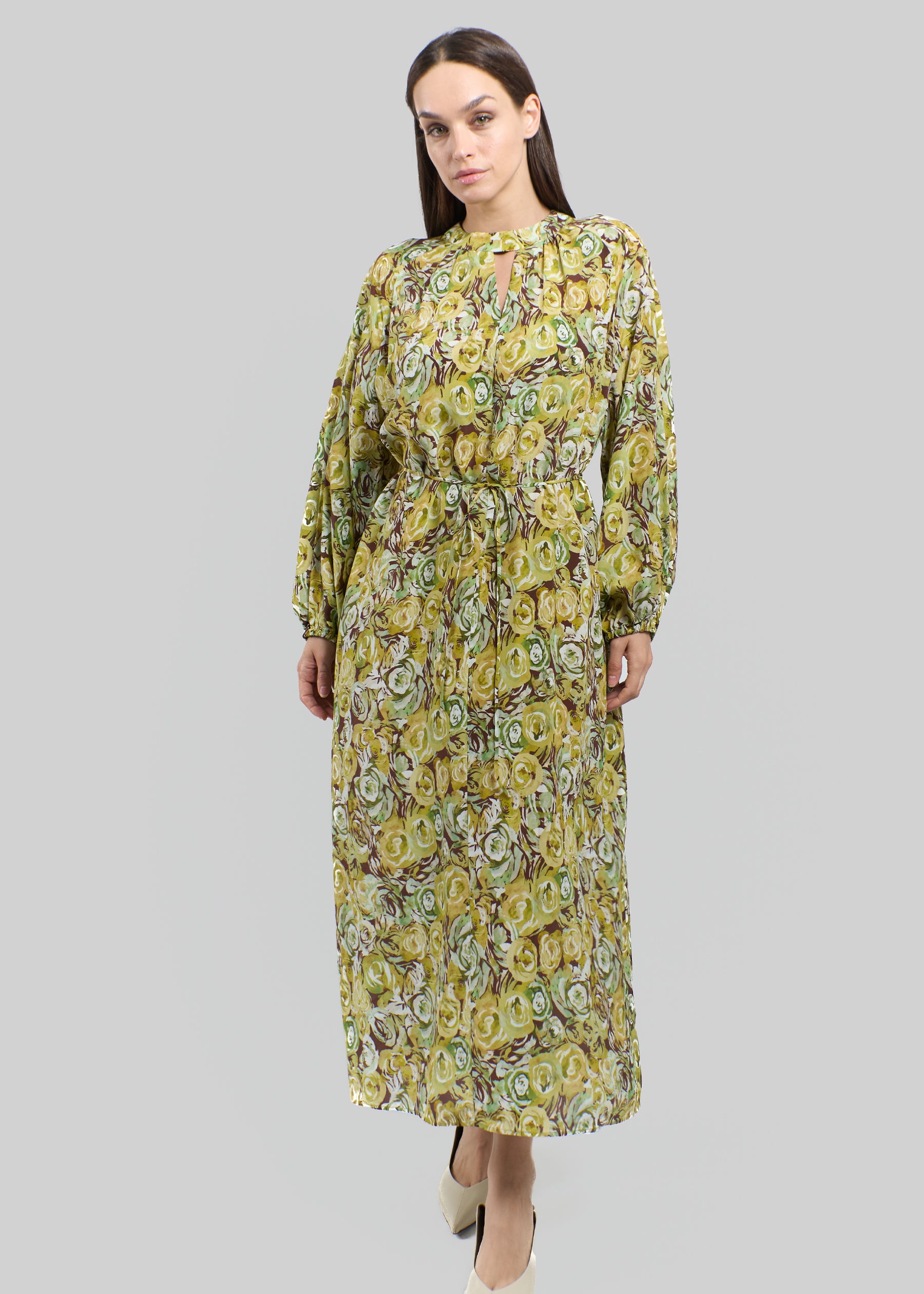 Rosa Verde Silk Dress