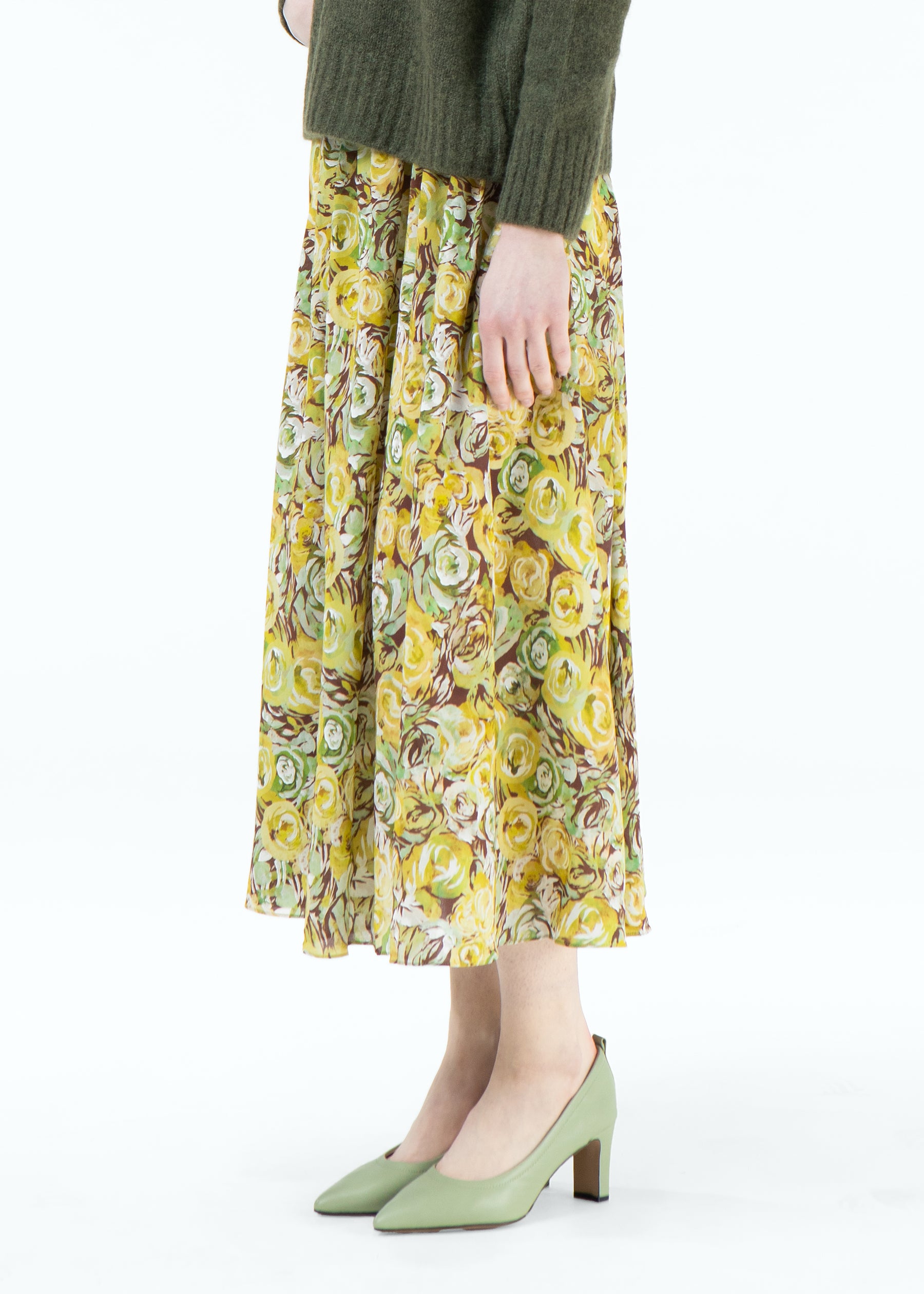 Rosa Verde Silk Skirt