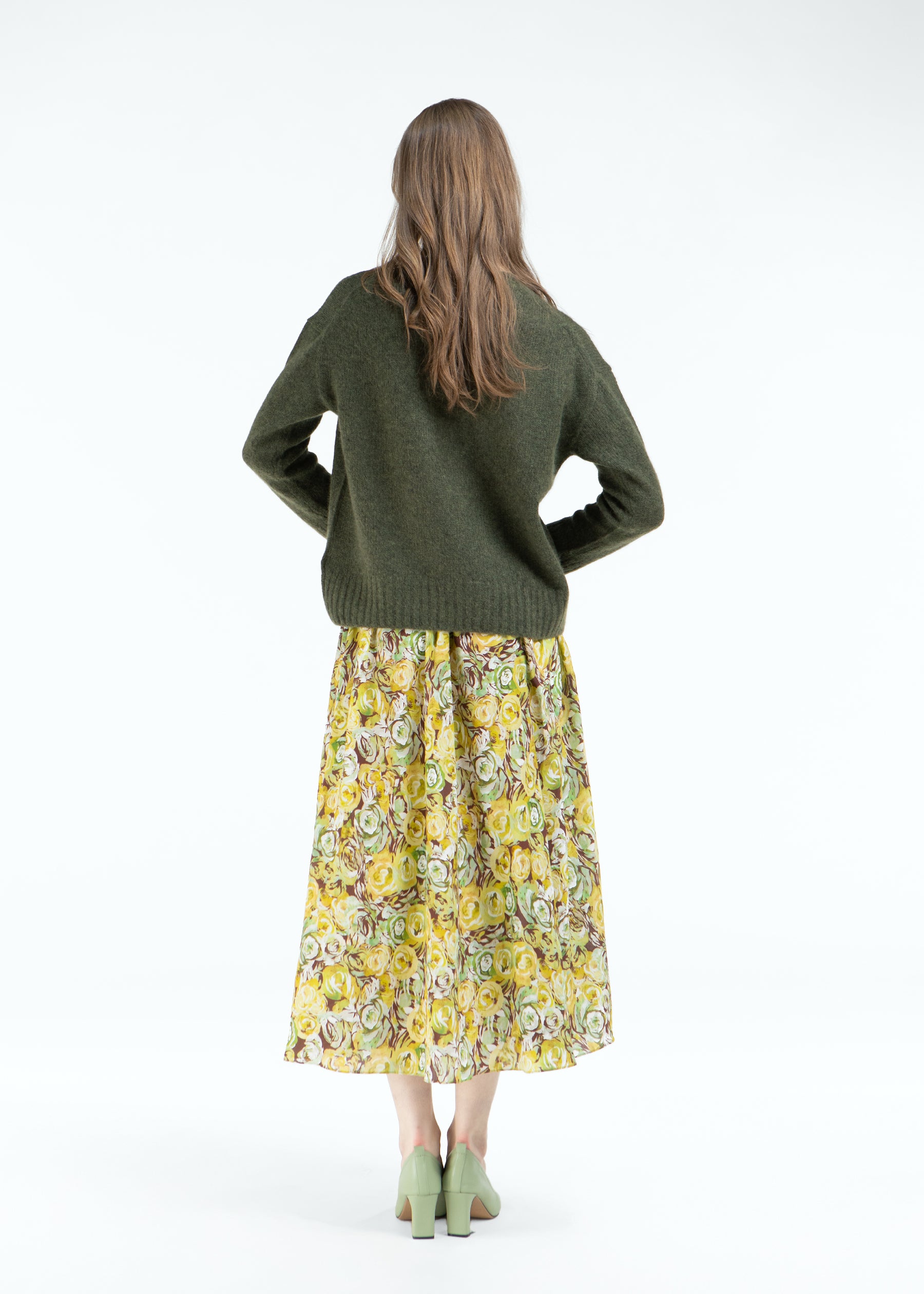 Rosa Verde Silk Skirt