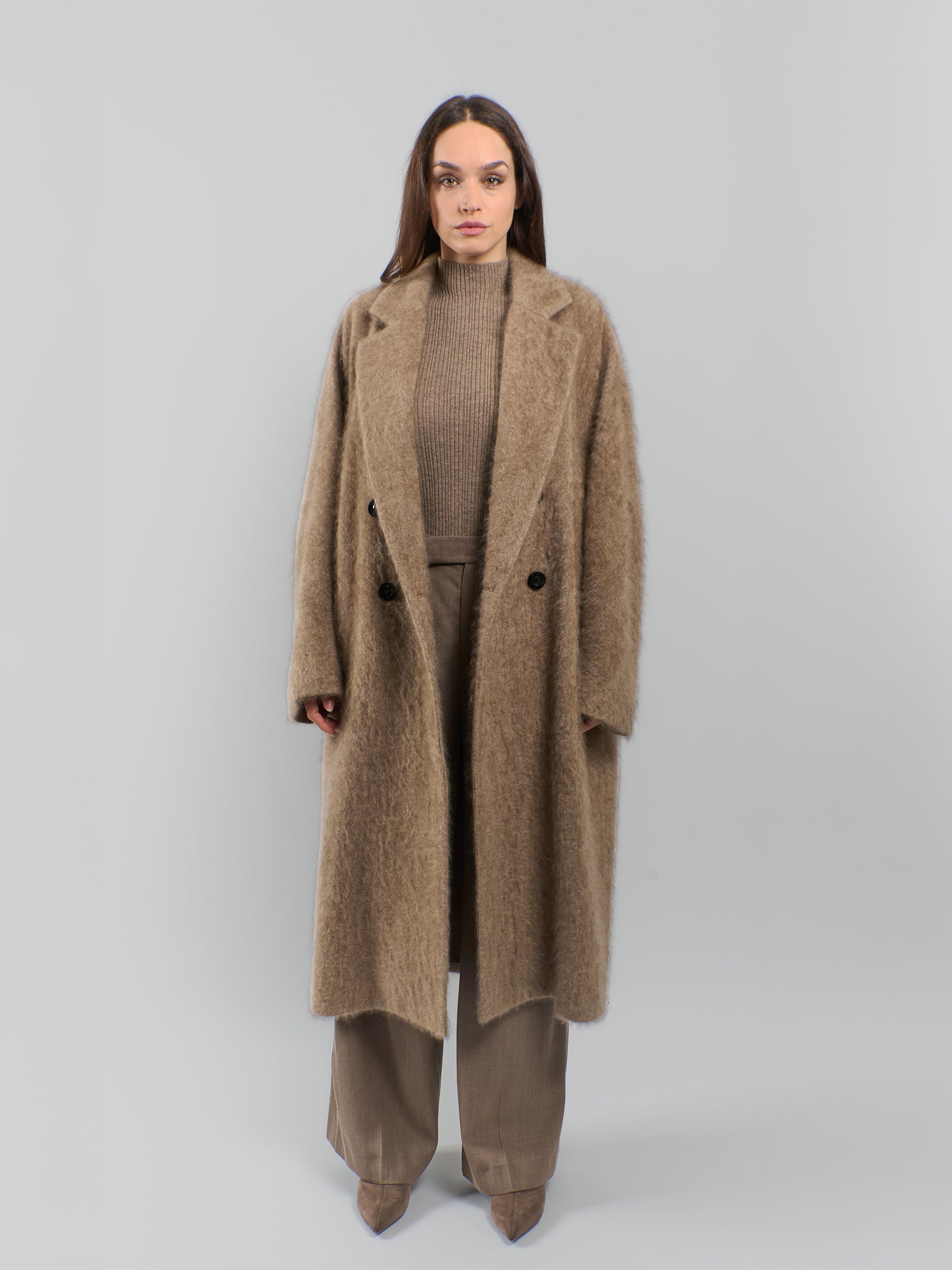 Nebbia Brushed-Finish Cashmere Coat