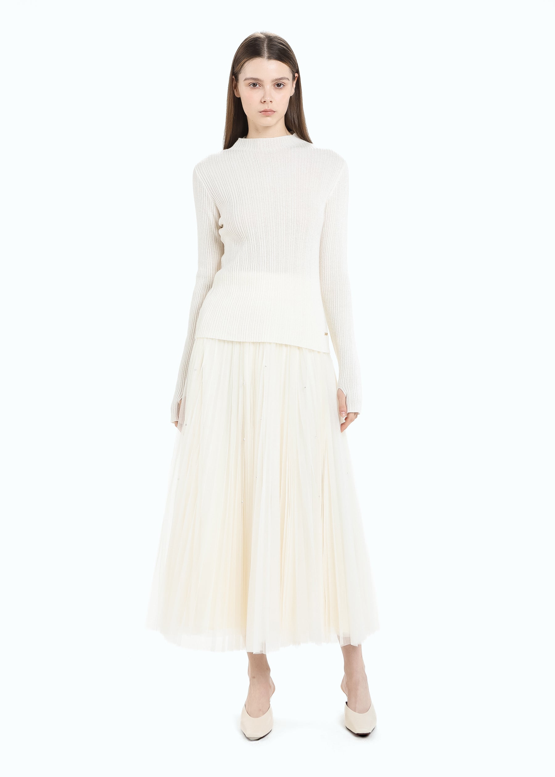 Hand-beaded Tulle Skirt