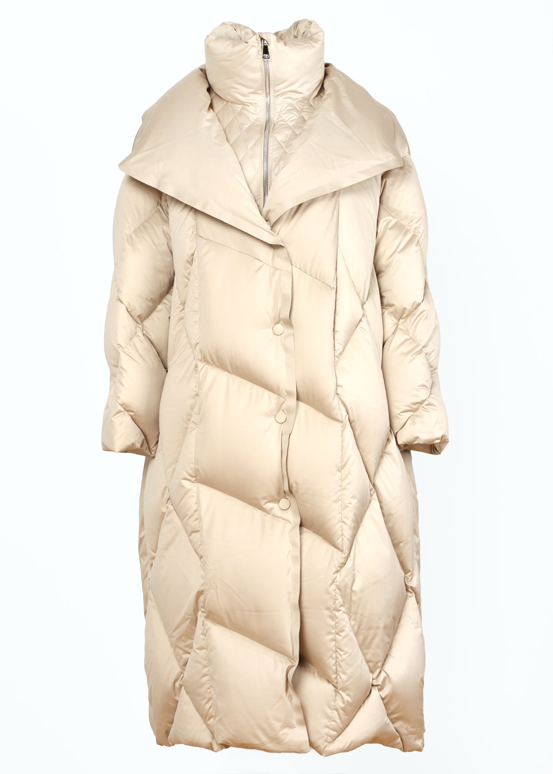 Cocoon Wide Collar Goose Down Parka Coat