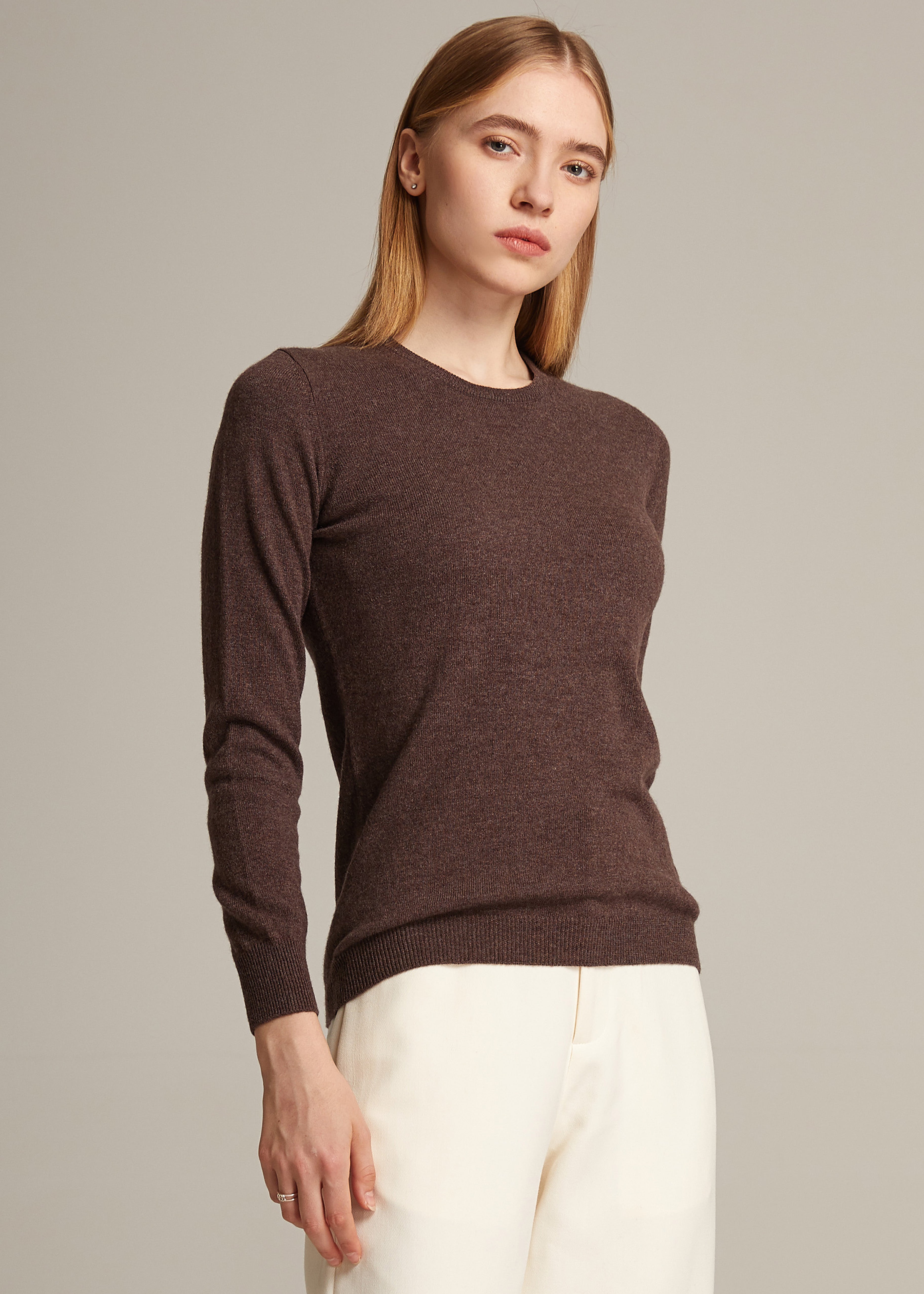 Women Round Neck Cashmere Sweater