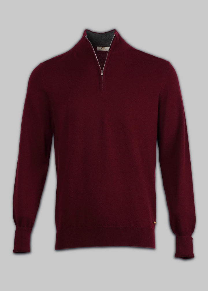 Pullover in Cashmere Mezzo Collo con Zip