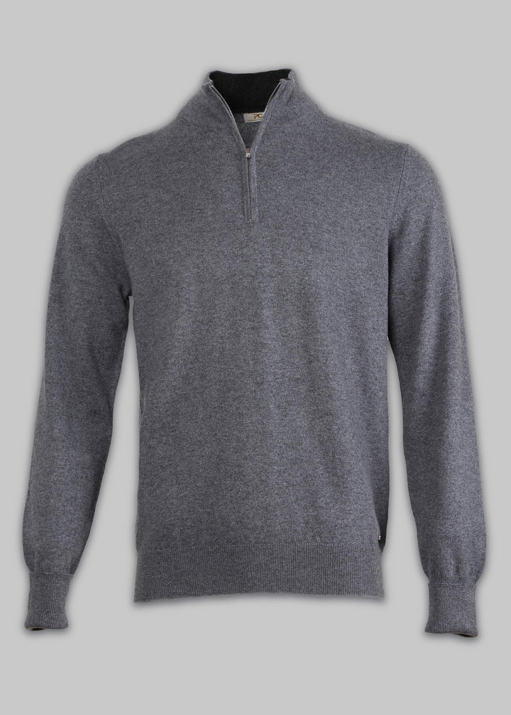 Pullover in Cashmere Mezzo Collo con Zip