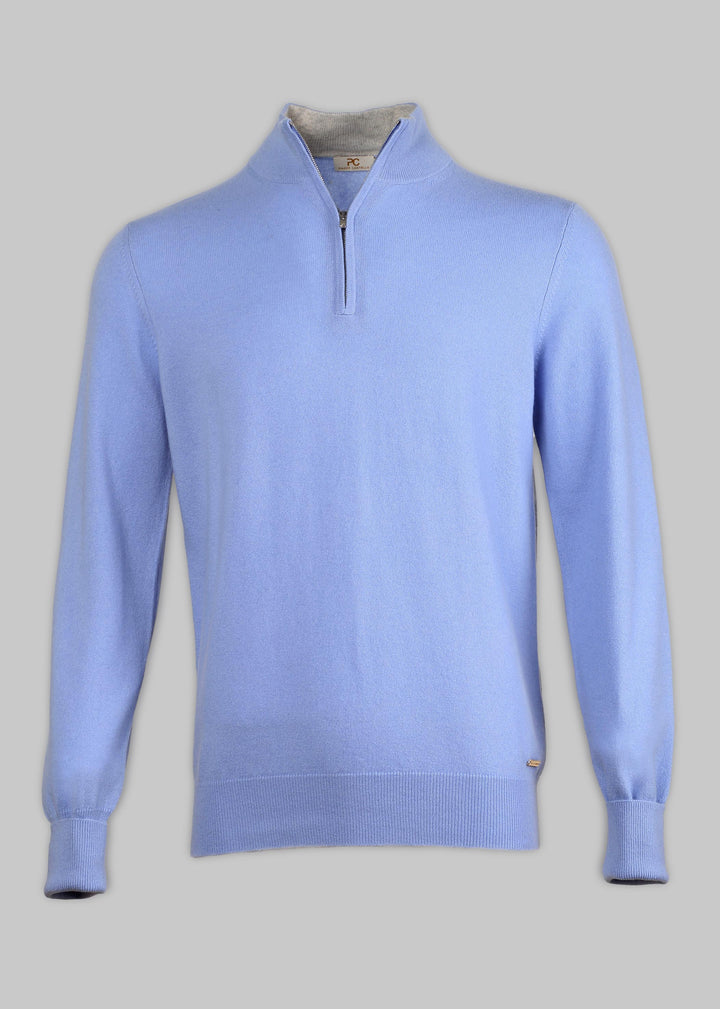 Pullover in Cashmere Mezzo Collo con Zip