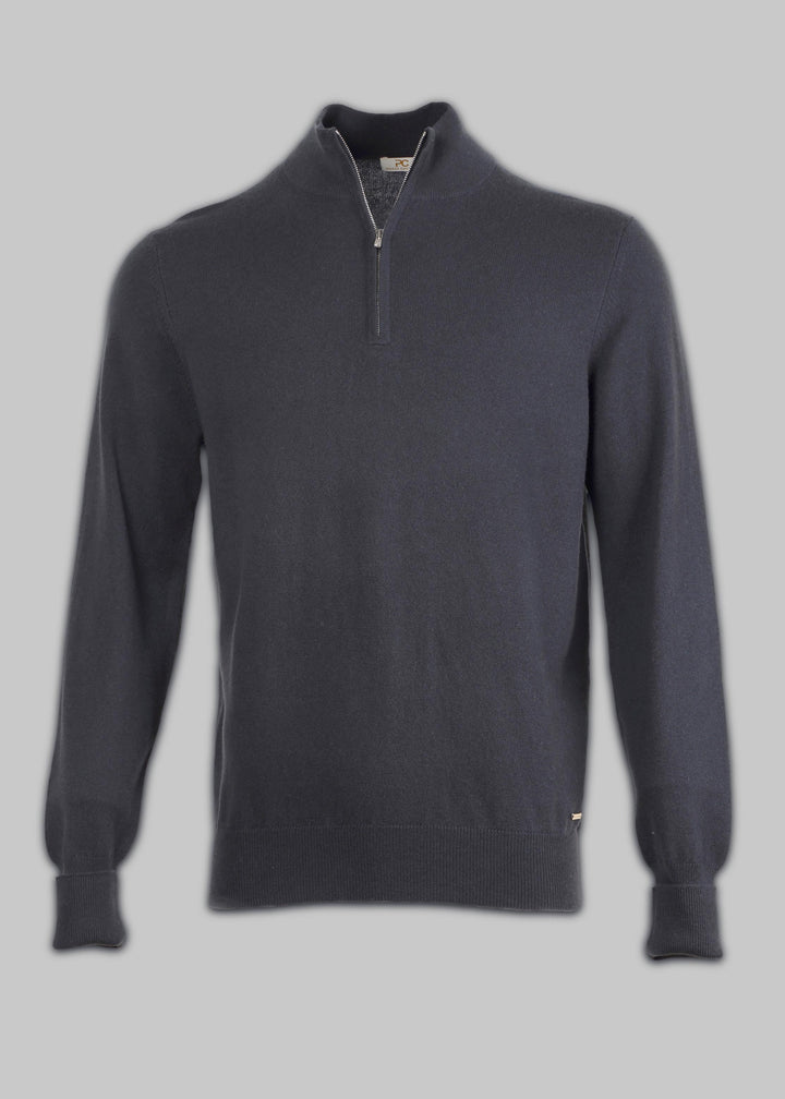 Pullover in Cashmere Mezzo Collo con Zip