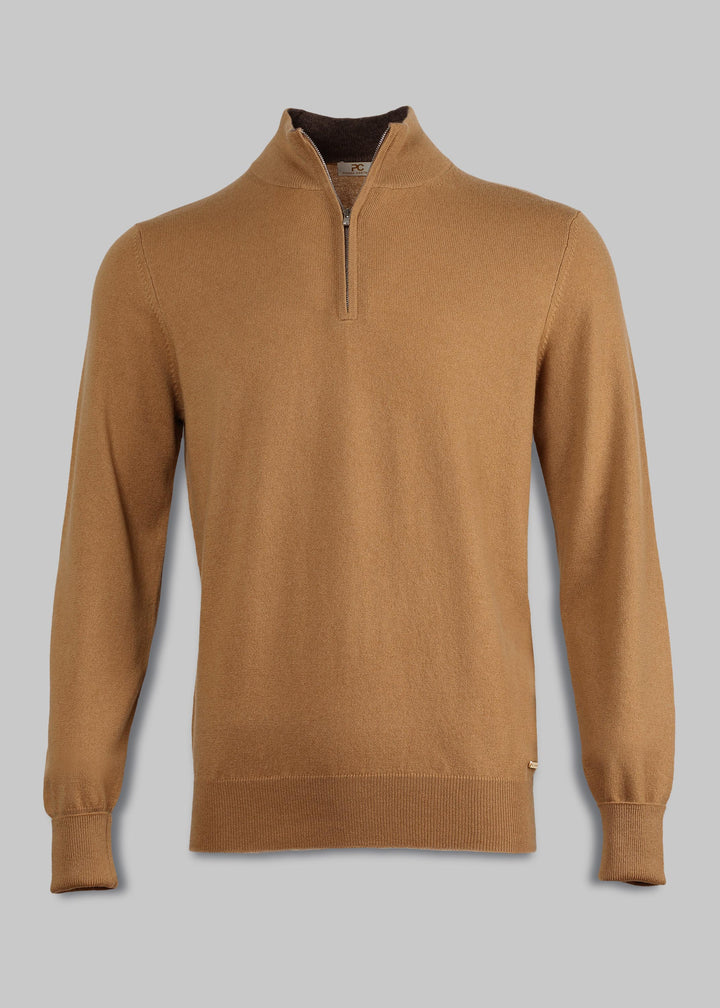 Pullover in Cashmere Mezzo Collo con Zip