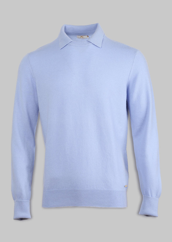 Pullover in Cashmere Girocollo con Colletto