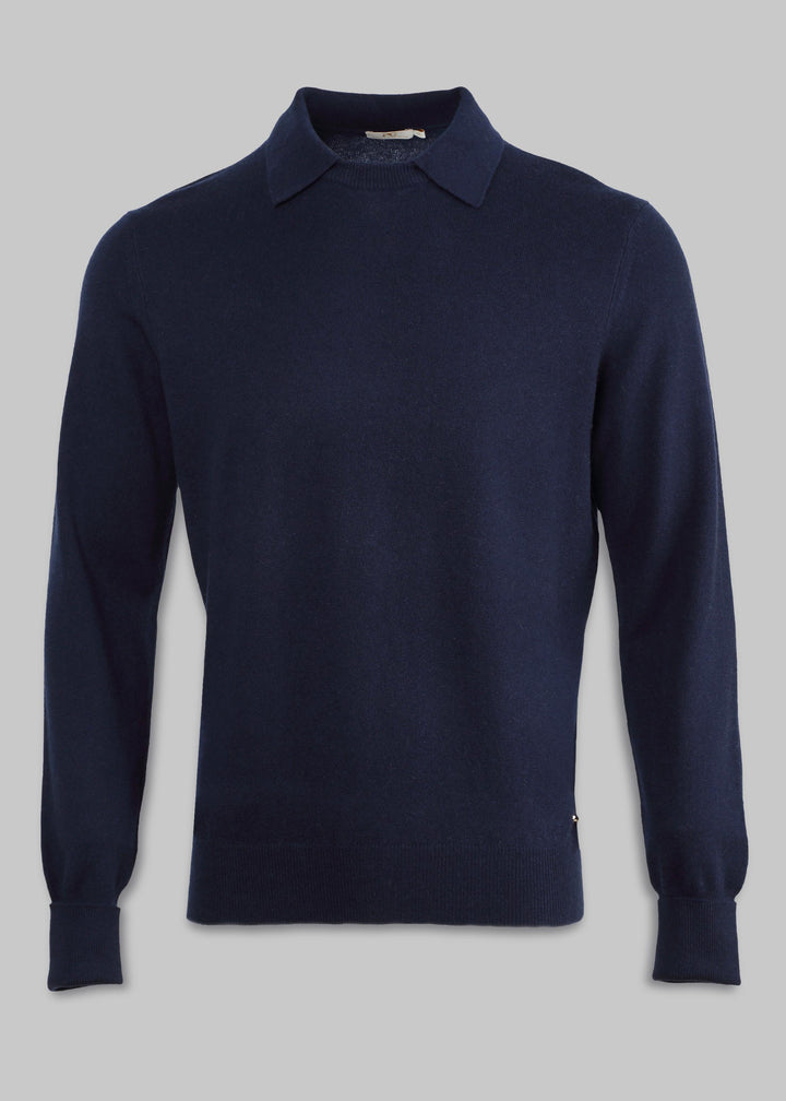 Pullover in Cashmere Girocollo con Colletto