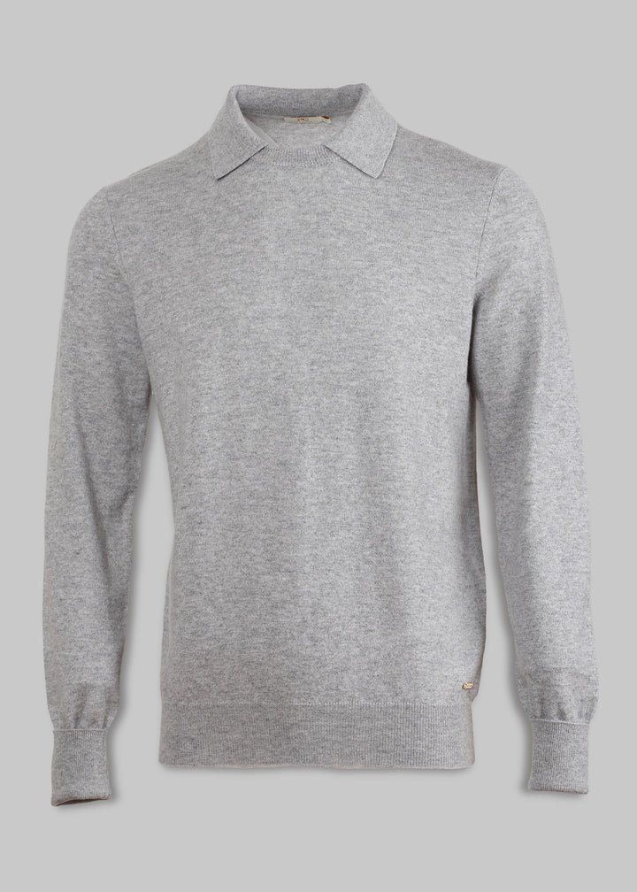 Pullover in Cashmere Girocollo con Colletto