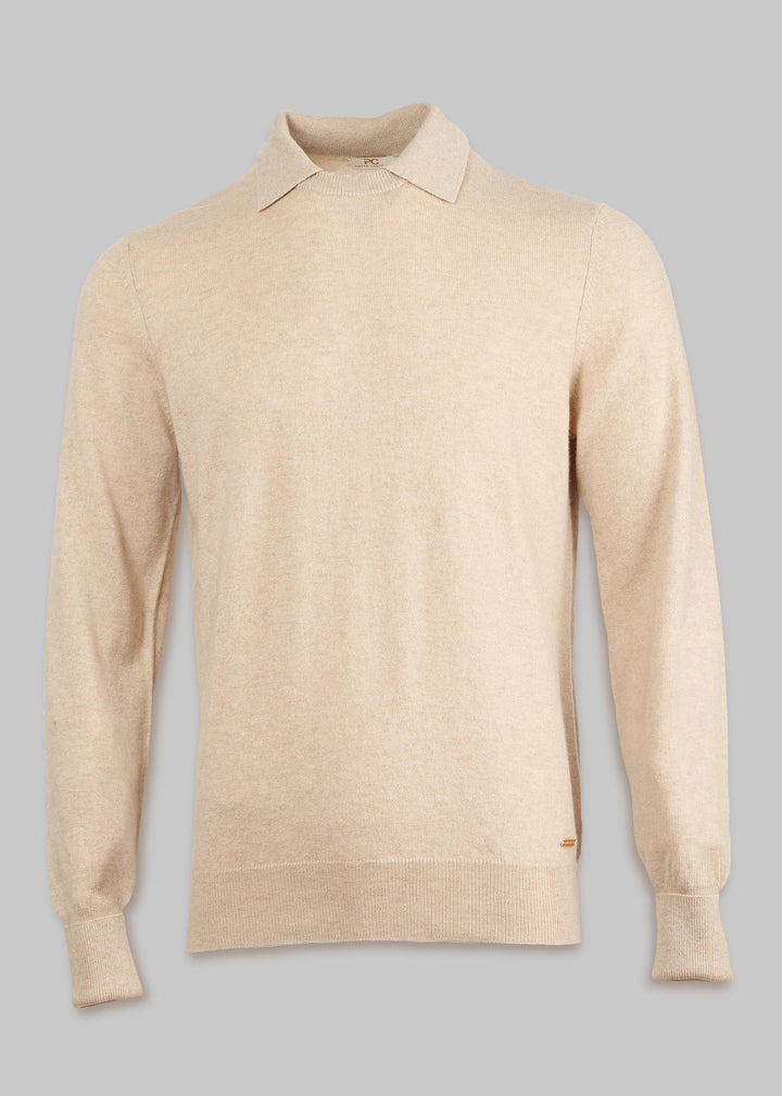 Pullover in Cashmere Girocollo con Colletto