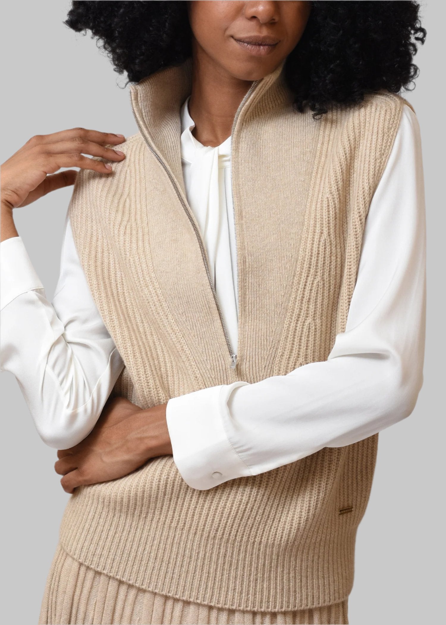 Vittoria Half-Zip Cashmere Vest