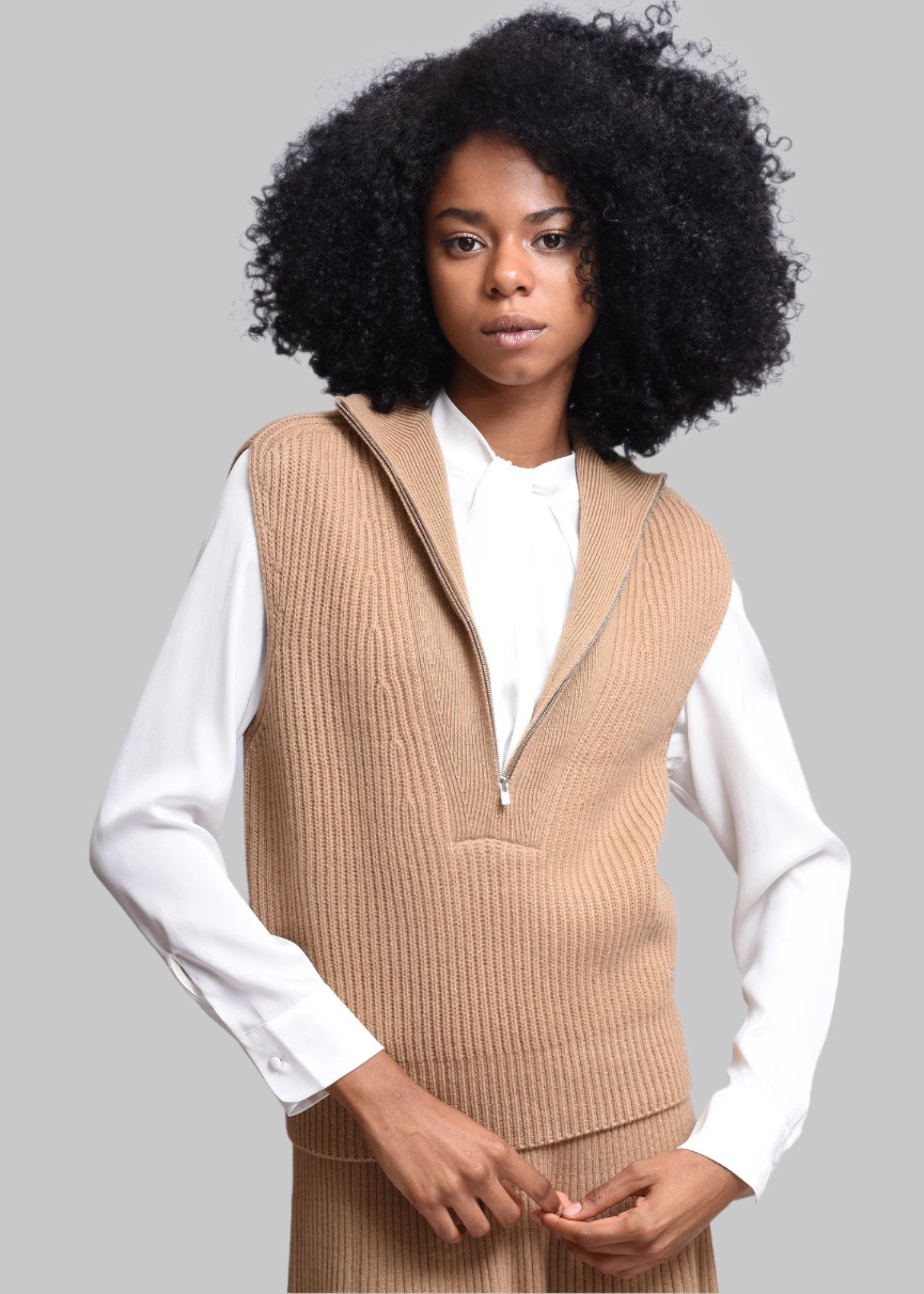 Vittoria Half-Zip Cashmere Vest